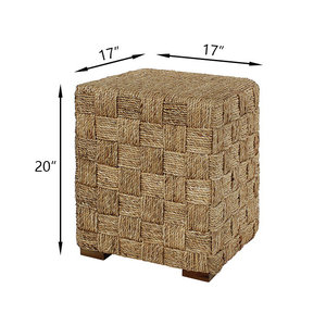 Mesa auxiliar con acento costero de madera rústica para muebles de sala de estar - Product Image 4