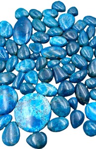 Lote al por mayor de gemas sueltas de apatita natural azul, cabujones de corte oval/pera y formas mixtas - Product Image 3