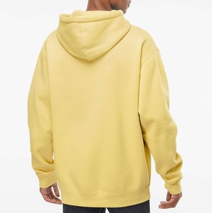 Sweat à capuche jaune premium pour homme, en molleton de coton épais, coupe oversize, style streetwear décontracté, personnalisable avec logo - Product Image 5