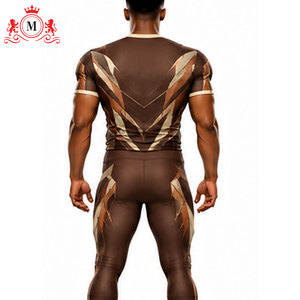 Conjunto de Uniforme de Fútbol Sublimado para Hombre, Patrón Marrón Dorado, Transpirable, Poliéster, Jersey y Pantalones para Adulto, Fusión sin Costuras - Product Image 5