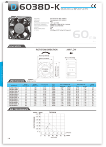 พัดลมระบายความร้อน24V D6038V24HBD-K-RD 60*60*38mm - Product Image 5