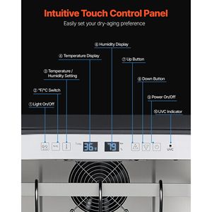 Frigorifero Commerciale Indipendente per Stagionatura a Secco da 99 LBS, Frigo per Stagionatura con Controllo Preciso di Temperatura e Umidità per Attrezzature da Cucina - Product Image 5