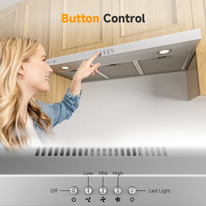 250C-F-M 36 pouces Hotte de cuisine sous armoire en acier inoxydable à 3 vitesses Ventus-A - Product Image 5