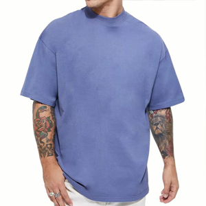 Men 100% Cotton Knitted T-Shirt Casual Summer Short Sleeve Neck Soft Breathable Lightweight Comfortable Gym Streetwear Daily - Product Image 2