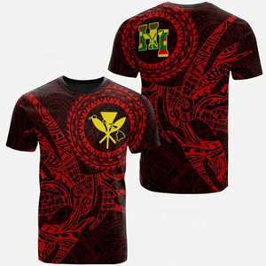 Camiseta Transpirable de Poliéster con Estampado Digital Tribal Polinesio de Alta Calidad para Hombre, Venta al por Mayor, Gimnasio, Samoa, Negra, Manga Corta - Product Image 4