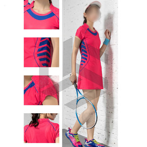 Tenue de tennis pour femmes en Spandex/Polyester, respirante et anti-humidité, pour toutes les saisons, avec logo personnalisable sur le devant - Product Image 3