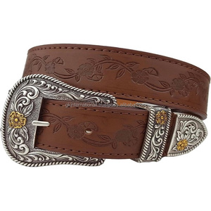 Cinturón de herramientas de cuero occidental hecho a mano de diseño premium clásico, cinturón de vaquero con patrón de hoja tallada a mano, precio barato - Product Image 6