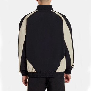 Ensemble de survêtement pour homme à blocs de couleur, à capuche, avec fermeture éclair, manches longues, sportif, séchage rapide, léger, en polyester, pour l'extérieur, printemps - Product Image 5