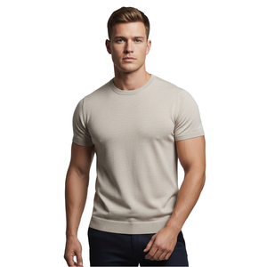 Camiseta de Algodón Premium para Hombre, Transpirable, de Manga Corta y Cuello Redondo, Proveedor de Ropa de Moda de Fábrica - Product Image 1