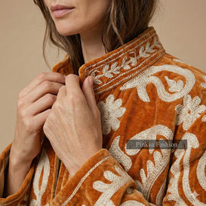 Nouvelle arrivée : veste pour femme, style vintage ethnique, broderie florale, col mandarin élégant, vêtement décontracté bohème - Product Image 2