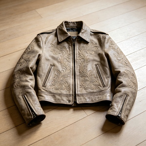 Blouson de moto en cuir PU pour homme TITAN TREAD WEAR, col montant, fermeture éclair, coupe classique, imperméable, style hiver, motard - Product Image 5