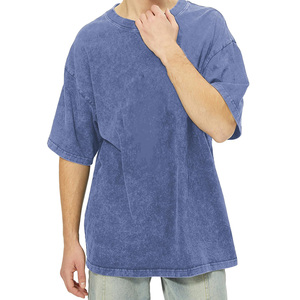 เสื้อยืดผู้ชายแบรนด์แฟชั่นไฮสตรีท ล้างสีแบบแอซิด แขนสั้น เนื้อผ้าหนา สำหรับฤดูใบไม้ผลิและฤดูร้อน - Product Image 3