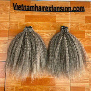 Magnifiques extensions de cheveux humains Remy vietnamiens avec trame de cheveux bouclés crépus 8-32 pouces 100 grammes 100% cheveux vierges couleur piano - Product Image 1