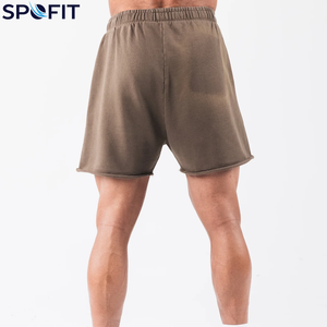 กางเกงขาสั้นคุณภาพสูง ซักแล้วสีซีดแบบวินเทจ ผ้าฝ้าย 100% เฟรนช์เทอร์รี่ สไตล์สตรีทแวร์ สำหรับผู้ชาย - Product Image 4