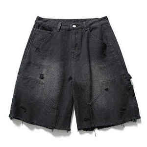 Professional Made Mid Waist Loose Denim <b>Shorts</b> <b>Men</b> 100% Cotton Summer Streetwear Fashion <b>Quick</b> <b>Dry</b> Jeans <b>Shorts</b> - Product Image 3