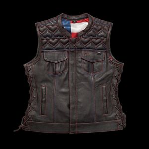 เสื้อกั๊กหนังสำหรับขี่มอเตอร์ไซค์ผู้หญิง - Product Image 1