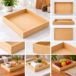 Boîte de rangement rectangulaire en bois naturel Daystar Trade pour l'organisation des tiroirs de la cuisine et de la maison - Product Image 4