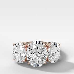 แหวนหมั้นเพชรทรงรีสั่งทำพิเศษ ทอง 14k เงิน 925 น้ำหนัก 4.5 กะรัต ประดับเพชรสามเม็ดแบบทริโลจี สำหรับวันครบรอบ พร้อมใบรับรอง GIA - Product Image 5