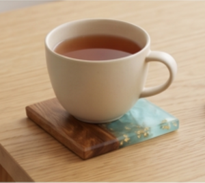 Premium Resin And Walnut Wood <b>Coasters</b> With Square Shape Perfect For Home Hotel Tableware Elegant Dining Accessory - Product Image 3