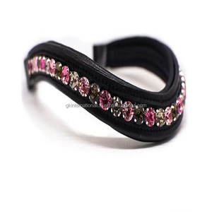 Banda de cuero para cejas de caballo, combinación de 1 fila, color morado y negro, canal vacío, hecho a medida, precio al por mayor de fábrica - Product Image 1