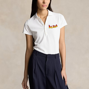 Polo femme blanc uni 100% coton 230 GSM, manches courtes, confortable et élégant, style streetwear. - Product Image 2