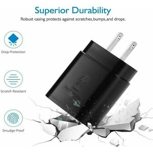USB-C 25W Super veloce caricatore da parete per Samsung per Galaxy S20 S21 S22 con cavo 6FT - Product Image 6
