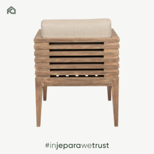 Chaise de salle à manger d'extérieur en teck moderne de qualité commerciale avec coussin robuste pour restaurant et appartement - Product Image 4
