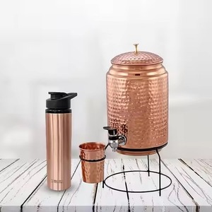 Luxury <b>Copper</b> Water Dispenser Water Container with Tap Suitable for Kitchen Dining <b>Table</b> and Event Hosting Use - Product Image 2