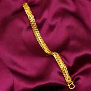 Wholesale 14K 18K 24K Micro Gold Plated Brass Link Bracelet, Fashion Jewelry for Men's, Micro Gold <b>Snake</b> Chain Design Bracelets. - Product Image 1