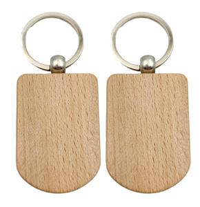Porte-clés en bois naturel gravé au laser, cadeaux de Noël personnalisés, porte-clés artisanal, porte-clés en bois - Product Image 1