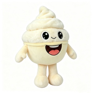 Peluche personalizado con forma de comida, lindo peluche de helado de vainilla, peluche de helado, peluche de helado suave. - Product Image 1