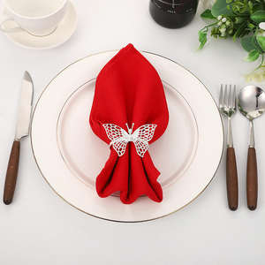 Anneau de serviette en métal or rose en forme de papillon pour la décoration de table de mariage, mise en scène de table d'événement de luxe, vente en gros à l'exportation - Product Image 5