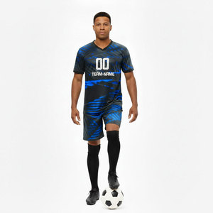 Ensemble d'uniformes de football personnalisés par sublimation, shorts d'hiver, vêtements de sport unisexes à manches courtes, couleur unie, nom d'équipe - Product Image 1