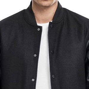 Veste universitaire personnalisée à col montant en toile graffiti avec fermeture éclair, en laine/polyester pour homme - Product Image 5