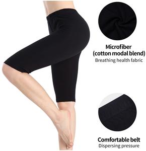 Women <b>High</b> <b>Waist</b> Full Length Yoga <b>Leggings</b> Drawstring Closure Seamless Stretch Fabric Quick Dry Lightweight <b>Black</b> Shorts for Gym - Product Image 5