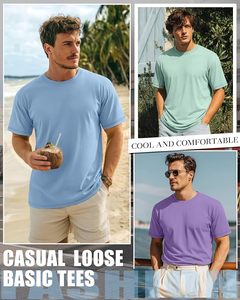 Camiseta Casual de Algodón para Hombre, Cuello Redondo, Manga Corta, Ligera, Cómoda, Color Sólido, Top de Verano, Suministro Directo de Fábrica - Product Image 6