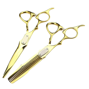 Tijeras de Peluquería Profesionales de Acero Inoxidable, Hoja Curva para Diestros, Tijeras de Corte de Pelo para Salón, Mangos Ergonómicos, Hoja Microdentada - Product Image 4