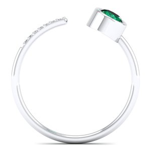 Anillo REYES de Lujo en Plata de Ley 925 con Moissanita y Esmeralda para Mujer, Minimalista, Chapado en Oro de 14K y Rodio, Joyería Fina - Product Image 4