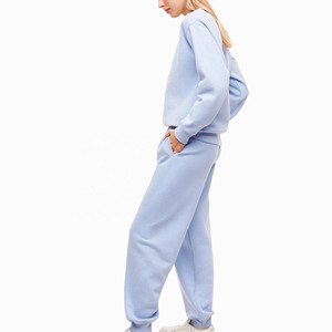 Ensemble de survêtement vintage 2 pièces orange pour femme, 100 % coton, coupe-vent, respirant, col rond, haut court à manches longues, élastique - Product Image 4