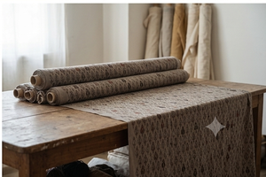 Tissu en coton léger écologique à imprimé géométrique gris fait main, matériau textile traditionnel indien pour sacs, garçons et filles - Product Image 5