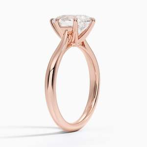 Anillo de compromiso de moissanita de 2 quilates con corte de pera, anillo nupcial solitario con diseño de tallo dividido esculpido - Product Image 6