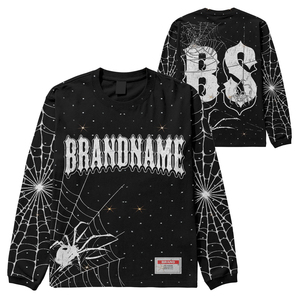 Sudadera Spider personalizada, informal, de forro polar grueso, con gráfico gótico, estampada en serigrafía, cuello redondo, ropa urbana para hombre - Product Image 1
