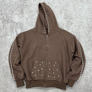 Vente en gros de sweats à capuche zippés en coton épais, style streetwear oversize, fournisseur de sweats à capuche personnalisés en gros - Product Image 3