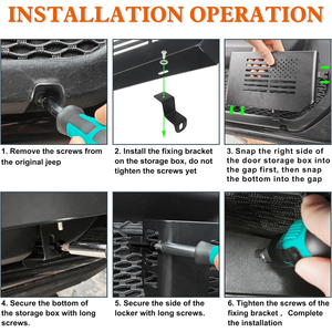 Organisateur de voiture pour Jeep Wrangler JL JLU Gladiator JT 2018-2026, boîte de rangement pour porte avant avec insert latéral de porte - Product Image 6