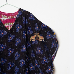 Handmade Indian Cotton Kantha <b>Kaftan</b> Vintage Reversible Robe Eco-Friendly Organic Durable Breathable Printed Kantha <b>Kaftan</b> - Product Image 6