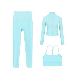 Conjunto de Yoga Personalizado de Alta Calidad sin Costuras para Mujer, Conjunto Deportivo de 3 Piezas de Cintura Alta para Gimnasio, Fitness, Running y Yoga - Product Image 6