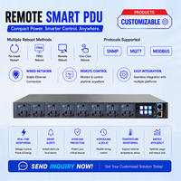 PDU Industriel Intelligent 220V 10A, Prise Universelle 8 Voies, Surveillance du Cycle d'Alimentation par Ping, Écran LCD, Modbus, SNMP, MQTT, Données d'Entreprise