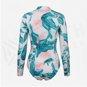 Maillot de bain une pièce pour femme North Approach avec imprimé feuilles tropicales, col montant, fermeture éclair, séchage rapide, en spandex et polyester - Product Image 3