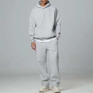 High Quality <b>Plain</b> <b>Tracksuits</b> 350GSM Cotton Blank Hoodies Sweatpants Fleece Two Pieces Unisex Custom Logo Hoodies Men - Product Image 6