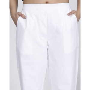 Nouveau pantalon d'été en coton uni, coupe ample, taille haute, évasé, à séchage rapide et respirant, exportateur indien - Product Image 3
